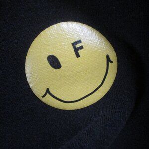 Graver of Anaheim Hoodie Unisex Medium Black Smiley Happy Face